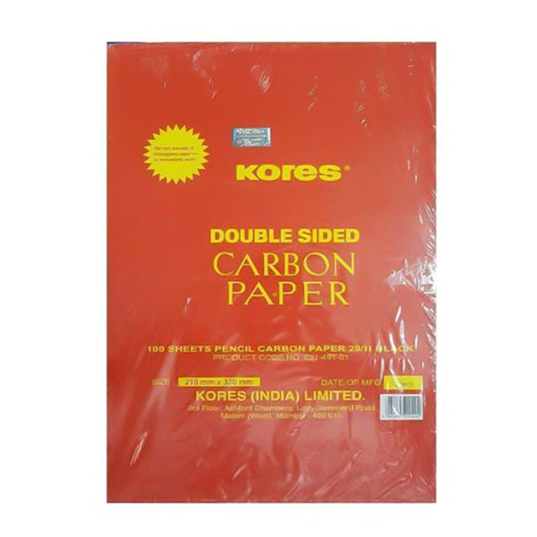 Kores Double Sided Carbon Paper, Black (Pack of 100 Sheets)