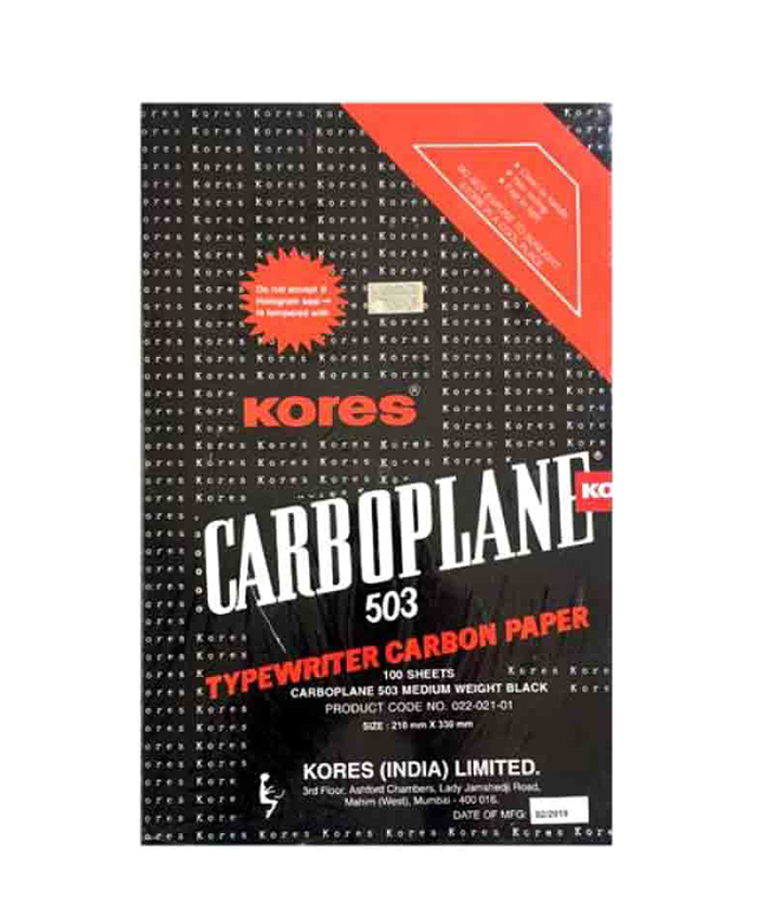 Kores Typewriter Carbon Paper 503, 210 x 330mm, Black