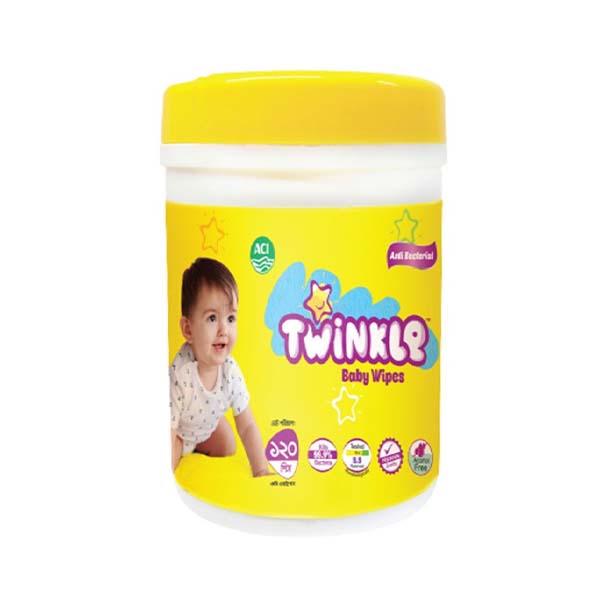 Twinkle Baby Wipes Jar, 120 Pieces